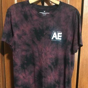 Men's AE burgundy tie-dye tee